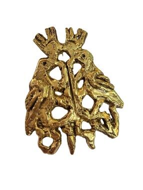 Vintage Jacques Lipchitz Modernist Brutalist Peace Dove Bird Brooch Pendant